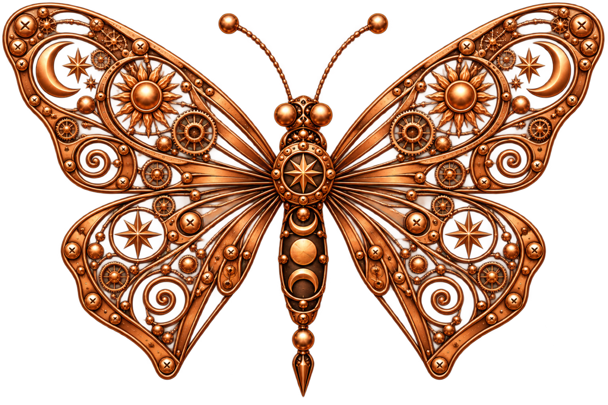 Celestial Copper Butterfly Tote